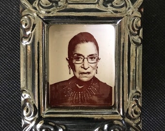 Ruth Bader Ginsburg Decal Ceramic Wall Hanging