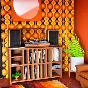 Miniature Hi-Fi Console Shelf Unit – Retro Record Storage Cabinet (1:16, 1∶12 Scale)
