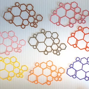 Honeycomb Die Cuts - Cardstock Die Cuts - Various Colors.