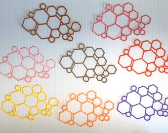Honeycomb Die Cuts - Cardstock Die Cuts - Various Colors