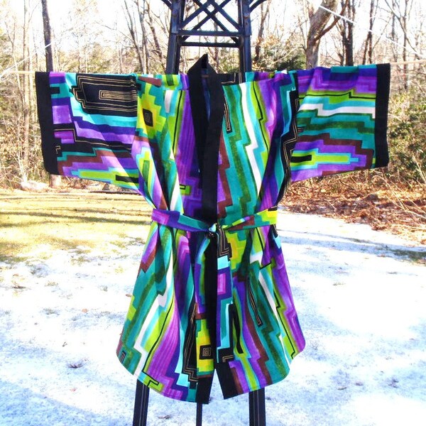 Kimono Robe - Nazca Lines - Size Extra Large - Ready to Ship