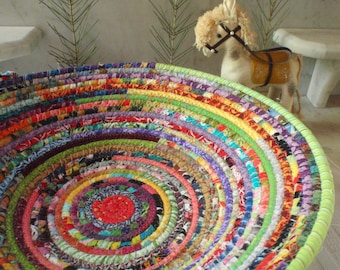 Coiled Fabric Basket - Gypsy LARGE - Organizer, Storage, Bohemian Handmade Basket, Colorful