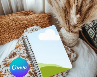 Spiral Notebook Canva Mockup Template Editable Journal Cover Display Frame