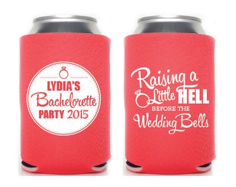 Raising Hell Before the Bells Custom Bachelorette Collapsible Can Coolers
