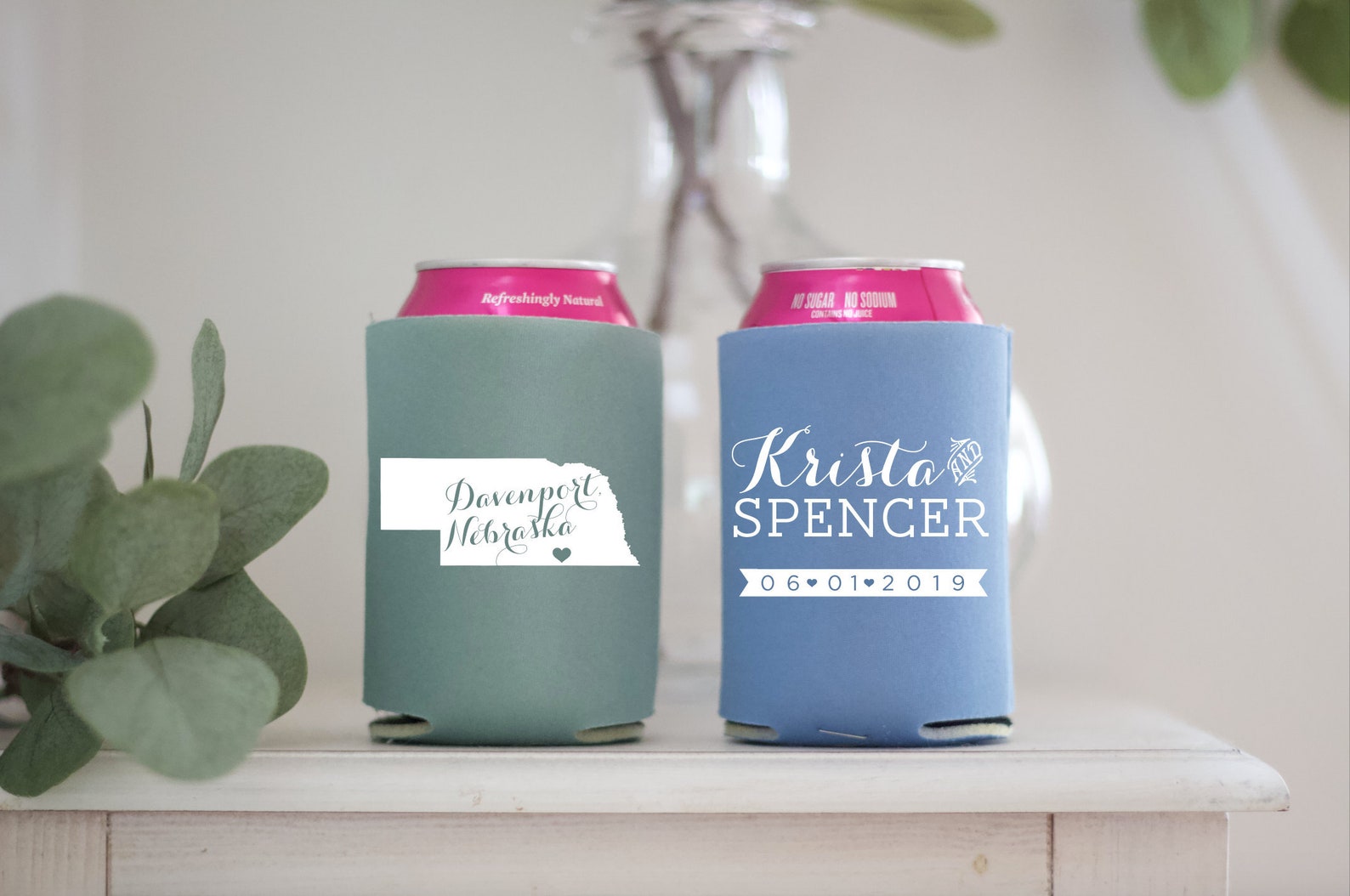 Custom Wedding Collapsible Can Coolers Personalized State - Etsy