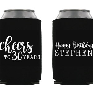 Aangepaste opvouwbare blikjeskoelers voor verjaardag - Proost tot 30 jaar (elk aantal beschikbaar)