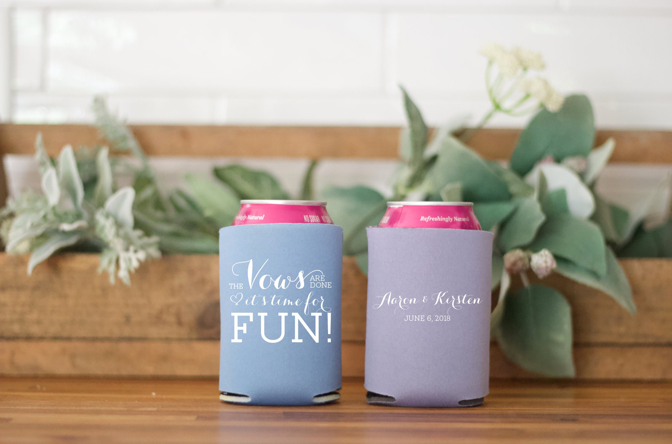 Custom Wedding Collapsible Can Coolers The Vows are done | Etsy