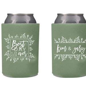 Custom Wedding Collapsible Can Coolers - Best Day Ever