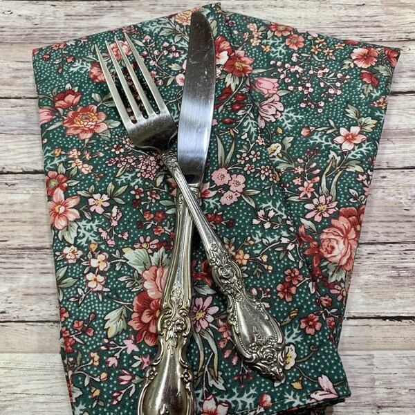 Floral Cloth Napkin Etsy