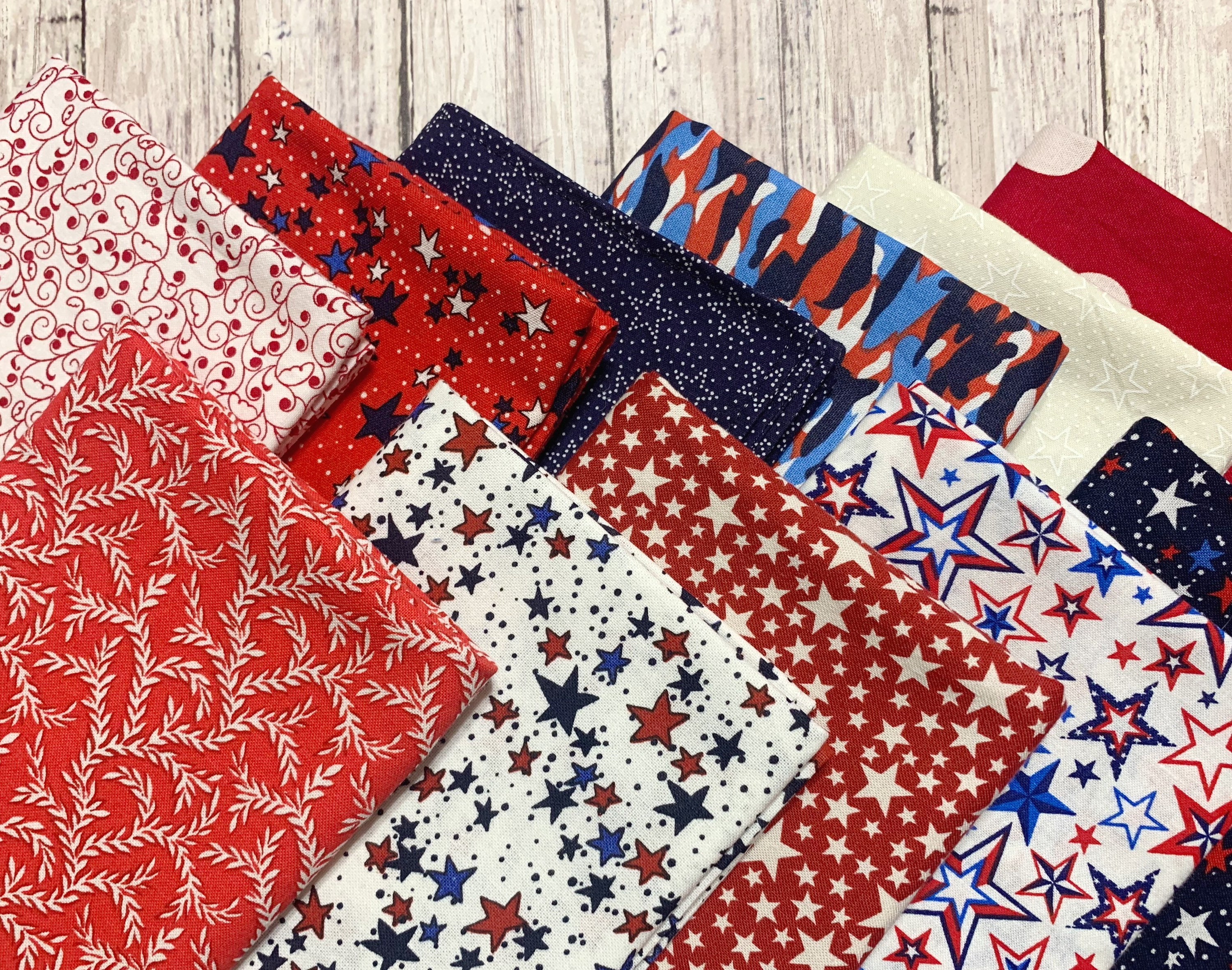 Red White and Blue Cloth Napkins 8 inch Set of 10 Lunchbox Snack Appetizer Tea Party Reversible Double Sided