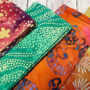 Boho Cloth Napkins Colorful Batik Print Set of 6 Double Sided Napkins 100% Cotton Cocktail or Dinner Napkins Variety Pack Great Gift image 9