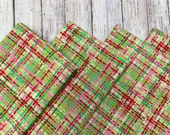 Large Cloth Napkins - Green Red Pink Brown Modern Weave- Dinner Table, Everyday, Wedding - Hostess Housewarming Gift