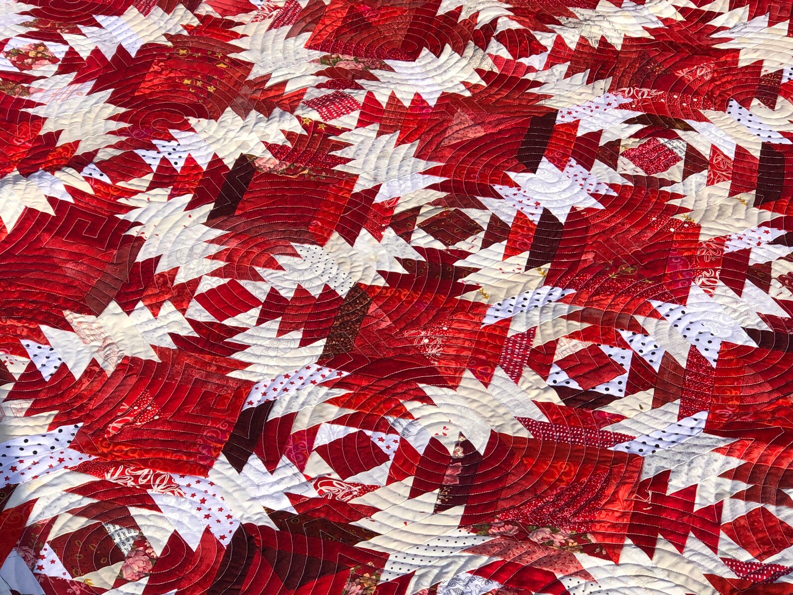 Classic Red and White Pineapple Quilt 102 X 102 Etsy