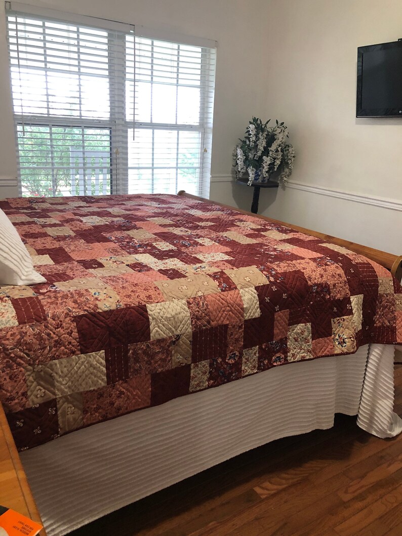 Beautiful Ready to Ship Bed Quilt Stunning Barn Reds Etsy