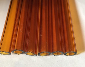 Glass Blowing Amber Tubing 12mm 2mm  Boro 6 pcs  Free Shipping