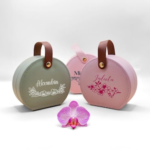 Portagioie rotondo personalizzato, regalo elegante per spose, damigelle romantiche, compleanni e San Valentino, regalo per amici, regalo di fidanzamento