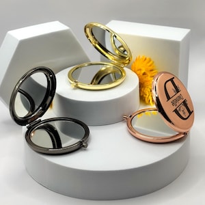 Personalized Compact Mirror, Bridesmaid Gift, Wedding Initial & Name Purse Mirror