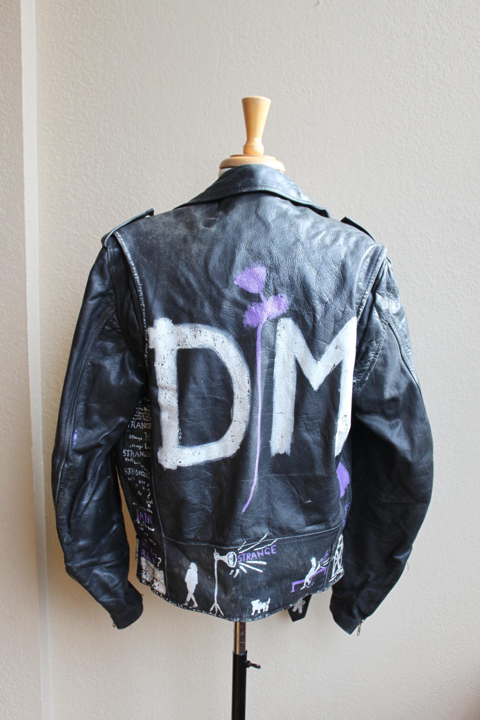 Vintage Hand Painted Depeche Mode Theme Violator Strangelove Biker 