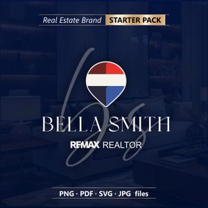 Kit de logotipo y marca inmobiliaria / Logotipo de Remax Realtor para agentes, corredores y equipos inmobiliarios / Diseño de logotipo prediseñado elegante / Conjunto de marca de lujo n.° 13
