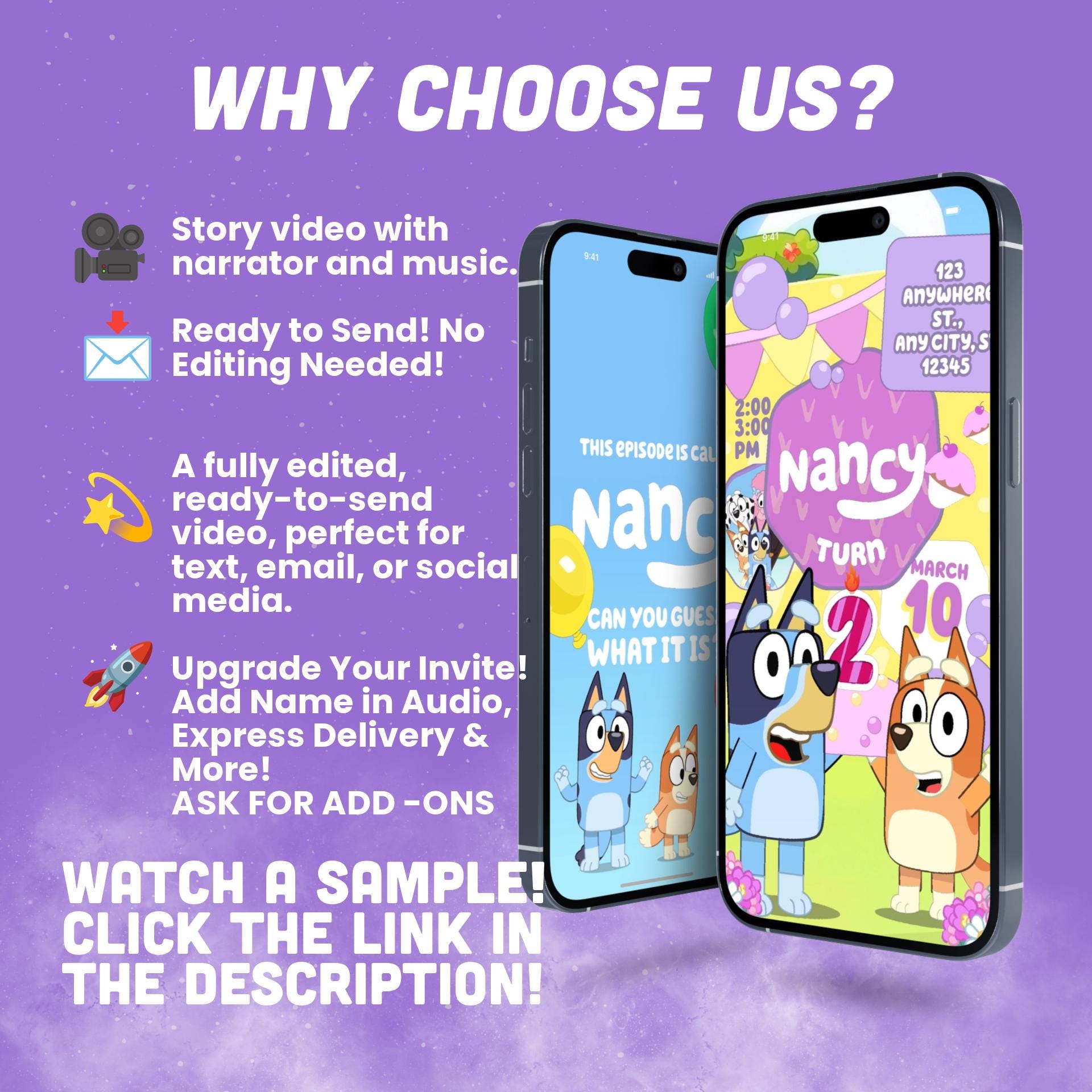 Personalized Bluey Video Invitation