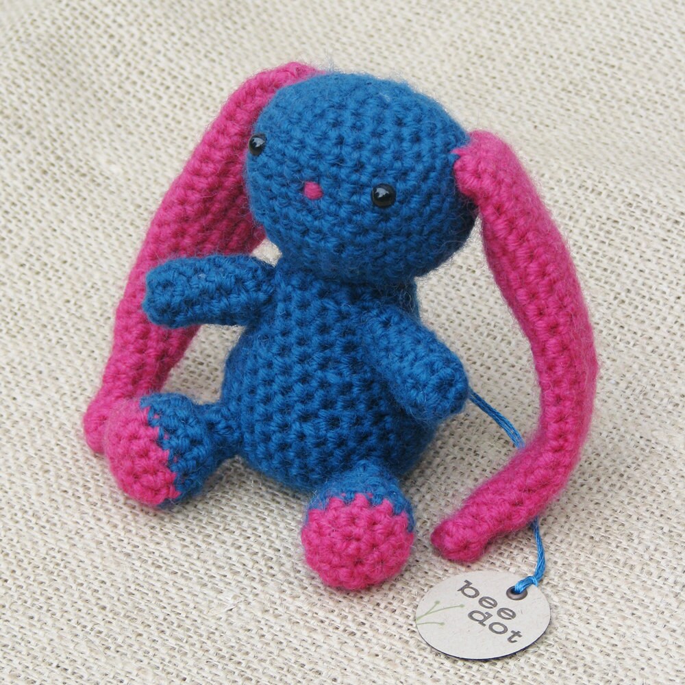 Blue Amigurumi Crochet Bunny Etsy