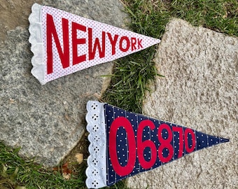 Custom Quilted Pennant Flag: Personalized Dorm & Room Decor