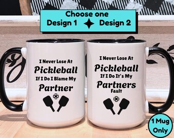 Funny Pickleball Partner Mug: Two-Tone Ceramic Coffee Cup