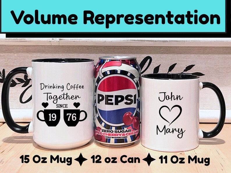 50th Anniversary Mug Set: Golden Year Coffee Mugs - 1976 image 5