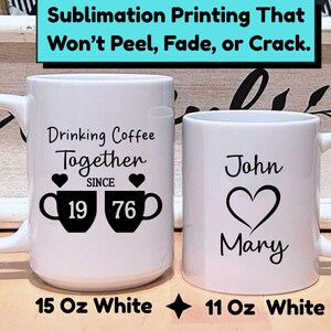 50th Anniversary Mug Set: Golden Year Coffee Mugs - 1976 image 4