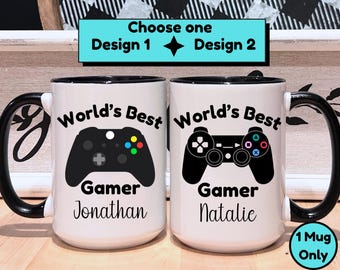 Personalized Gamer Mug, World's Gamer, Custom Name, Video Game Gift