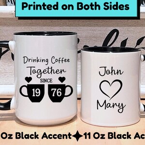 50th Anniversary Mug Set: Golden Year Coffee Mugs - 1976 image 3