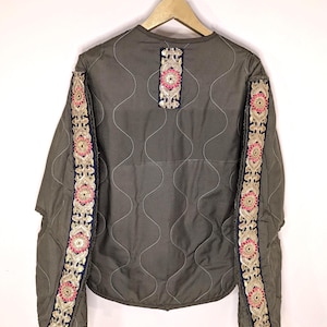 M-XL ~ Abrigo militar vintage, chaqueta acolchada