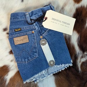 24w / Meninas 14, Shorts Wrangler, Couro de Vaca e Conchos, Carter de Cowgirl, Roupa Western, Country Western, Carter de Cowboy, Rodeio Feminino, Show