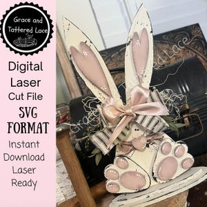 SVG Bauernhaus Wunderlich Big Ear Bunny Häschen | Laser-Schnitt-Datei | Glühschmiede | Ostern SVG | Hase Laser cut Datei | Hase svg |