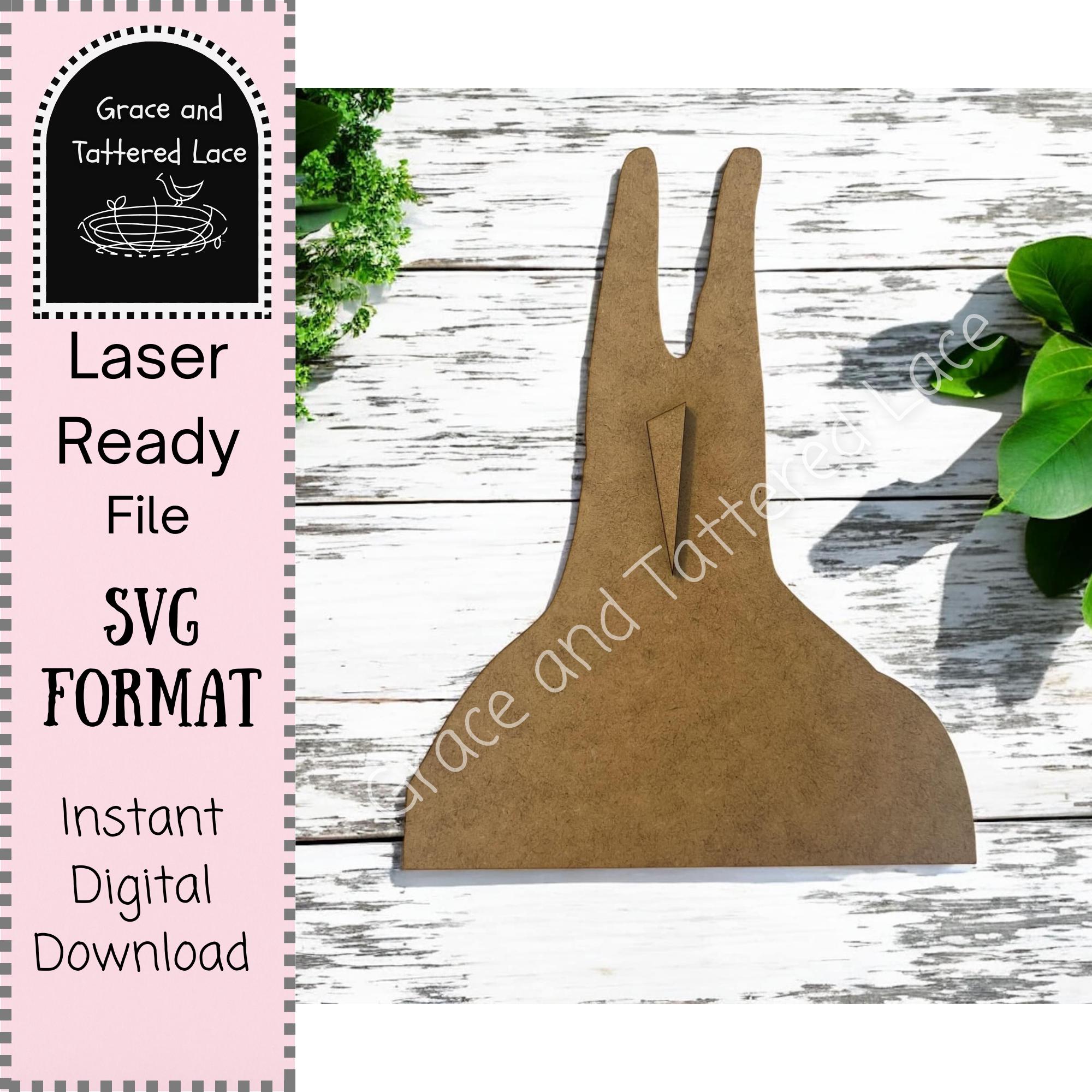 Farmhouse Bunny Shelf Sitter SVG: Laser Cut File, Easter Decor (digital ...