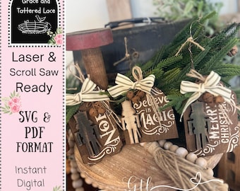 Nutcracker Ornament Set SVG Laser Cut File (Digital Download)