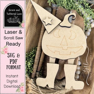 Wonky Whimsical Pumpkin Guy with Boots Glow forge SVG: Laser Cut File (Digital Download)
