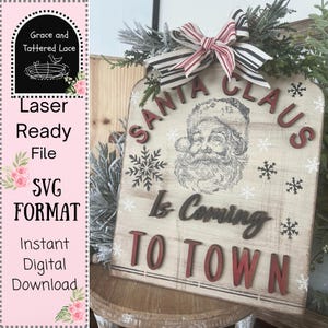 Santa Claus Shelf Sitter SVG Laser Cut File (Digital Download)