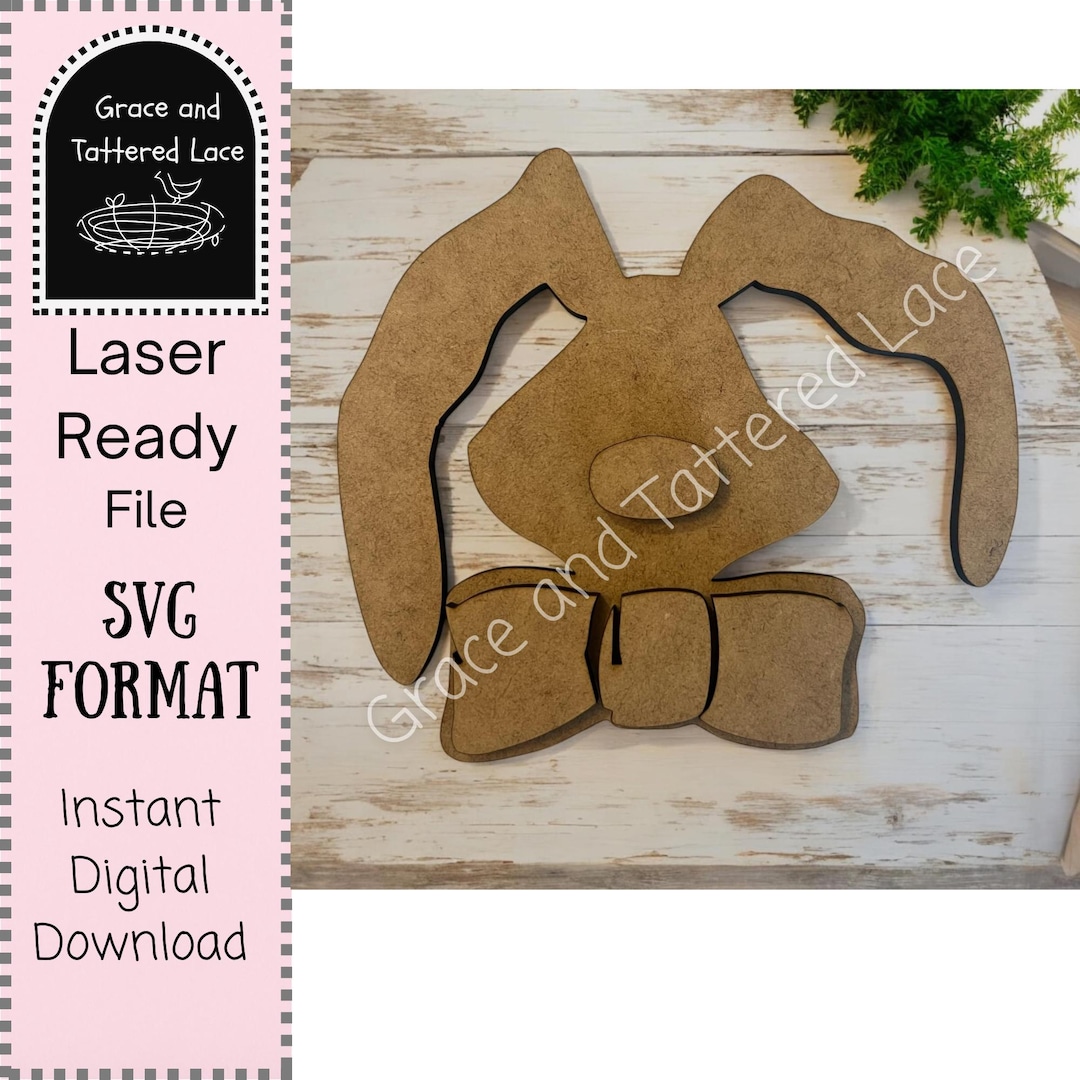 Farmhouse Bunny Shelf Sitter SVG Laser Cut File (digital Download) - Etsy