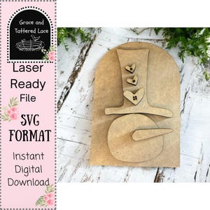 SVG Prim snowman with Tree Interchangeable Insert | Laser Cut File | Glowforge | snowman SVG | Snowman laser cut file | Snowman svg |