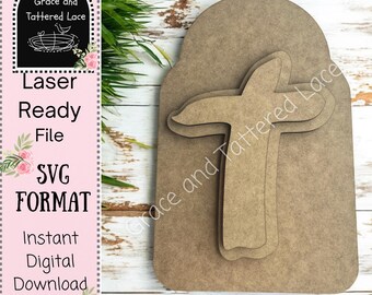 Estantería cruzada estilo granja SVG: archivo cortado con láser, decoración de Pascua (descarga digital)