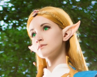 Any Skintone, Wild Elf Ears: handmade, latex ear tips. Great for cosplay, costumes, Link and Zelda from Breath of the Wild.