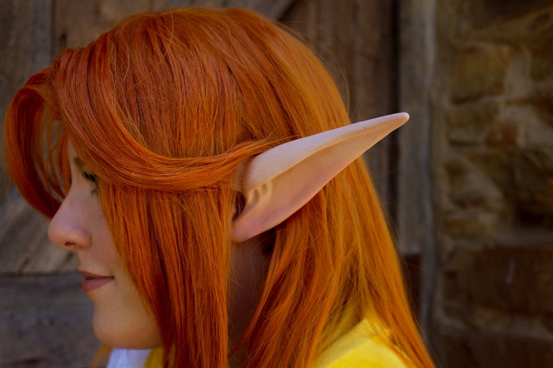 Any Skintone, LARGE ANIME Elf Ears: handmade, latex ear tips. Great for cosplay, Anime, Manga, Link, Taako, & Zelda image 2