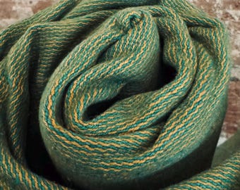 Thin Teal & Tan Cotton Ashtanga Mysore Yoga Rug
