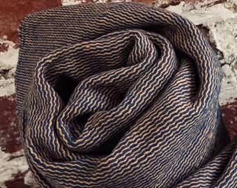Thin Tan & Navy Cotton Ashtanga Mysore Yoga Rug