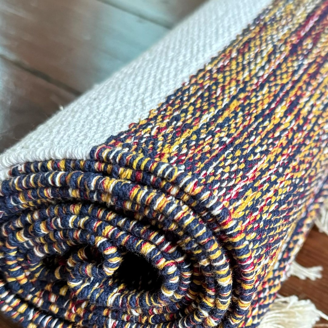 Blue Cotton Ashtanga Yoga Rug - Etsy