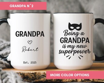 Personalized Grandpa Mug, Pregnancy Announcement Gift,Custom Grandparent Mug, New Grandma & Grandpa Gift, Father's Day Present, granddad gift