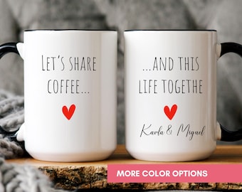 Personalized Mr. and Mrs. mugs, husband and wife mugs, custom Mr. and Mrs. set, couple gift set, engagement gift for newlyweds.