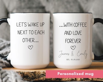 Personalized Mr. and Mrs. Mug Set , Custom Husband and Wife Gift, Couple Coffee Mugs, Engagement Gift for Newlyweds