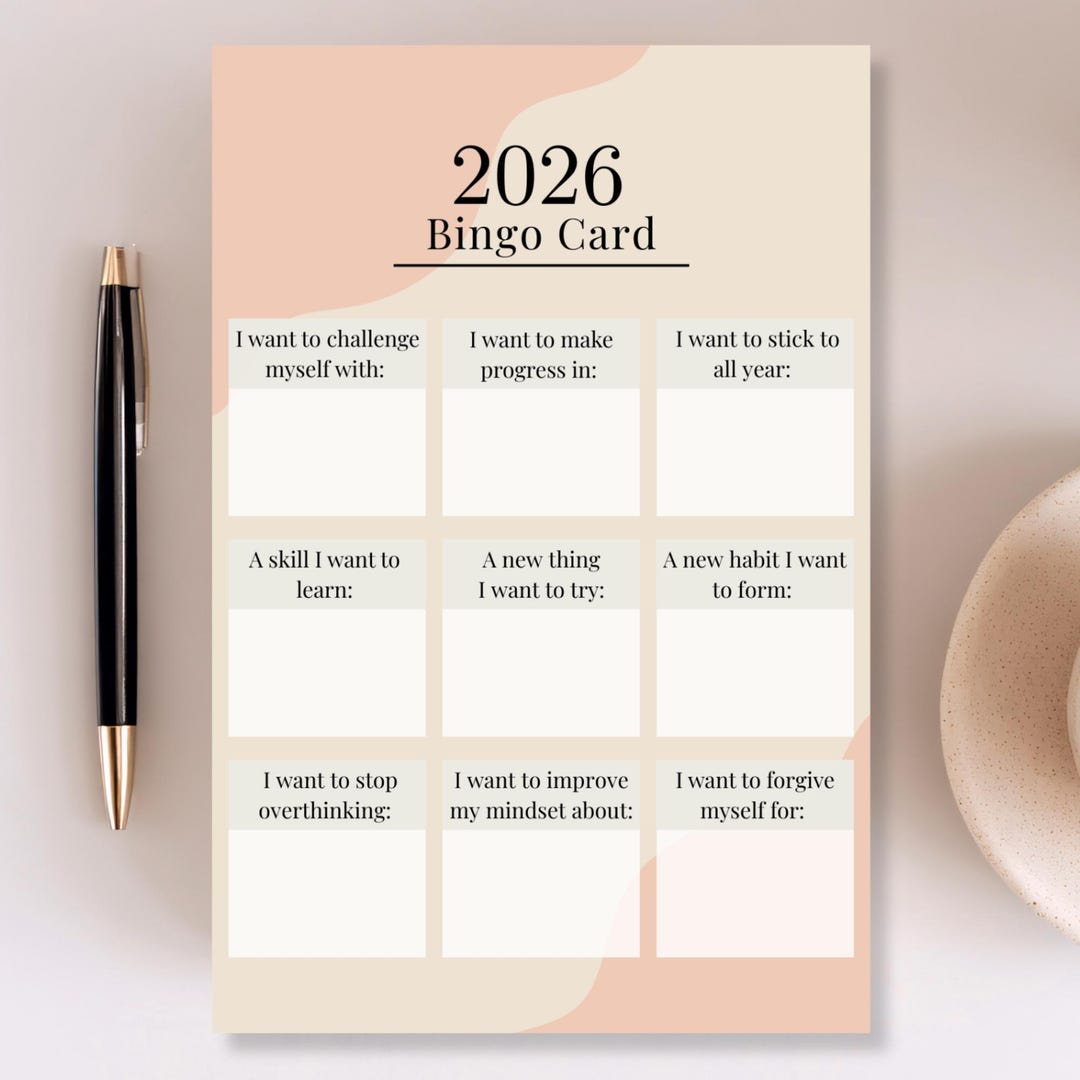Carte de bingo 2026 à imprimer | Suivi des résolutions du Nouvel An ...